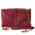 Saint Laurent Lambskin Matelasse Chevron Small Shoulder Bag Bordeaux